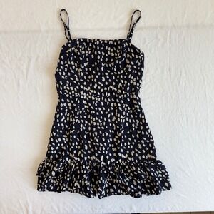 LuvAlot Mini Dress Navy Blue Ruffle Hem Sleeveless Women's Size 4‎